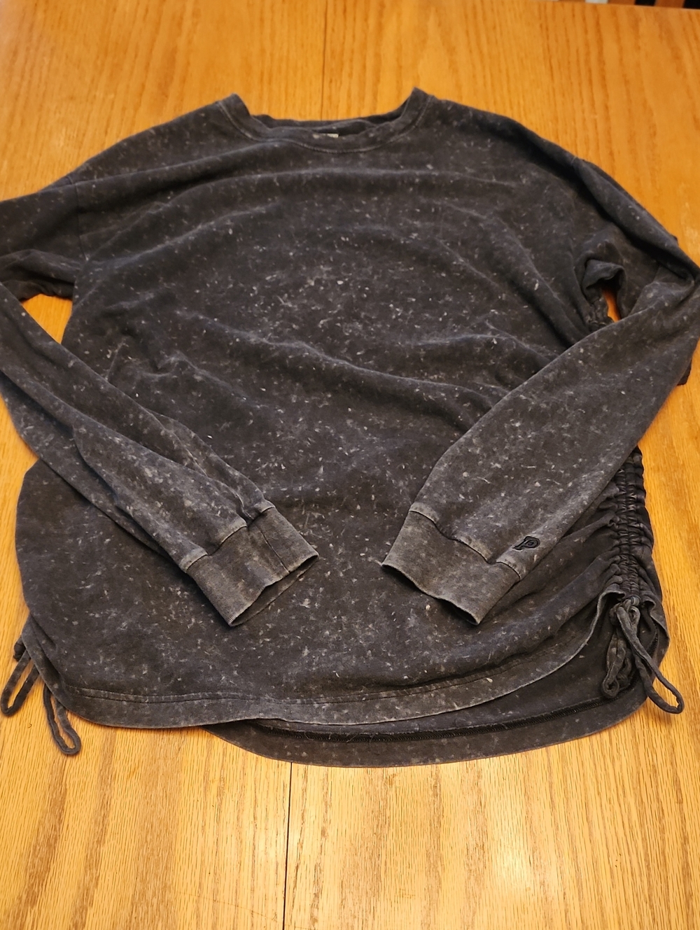 PINK Victoria's Secret Mineral Wash Long Sleeve Shirt - Charcoal - Picture 7 of 16